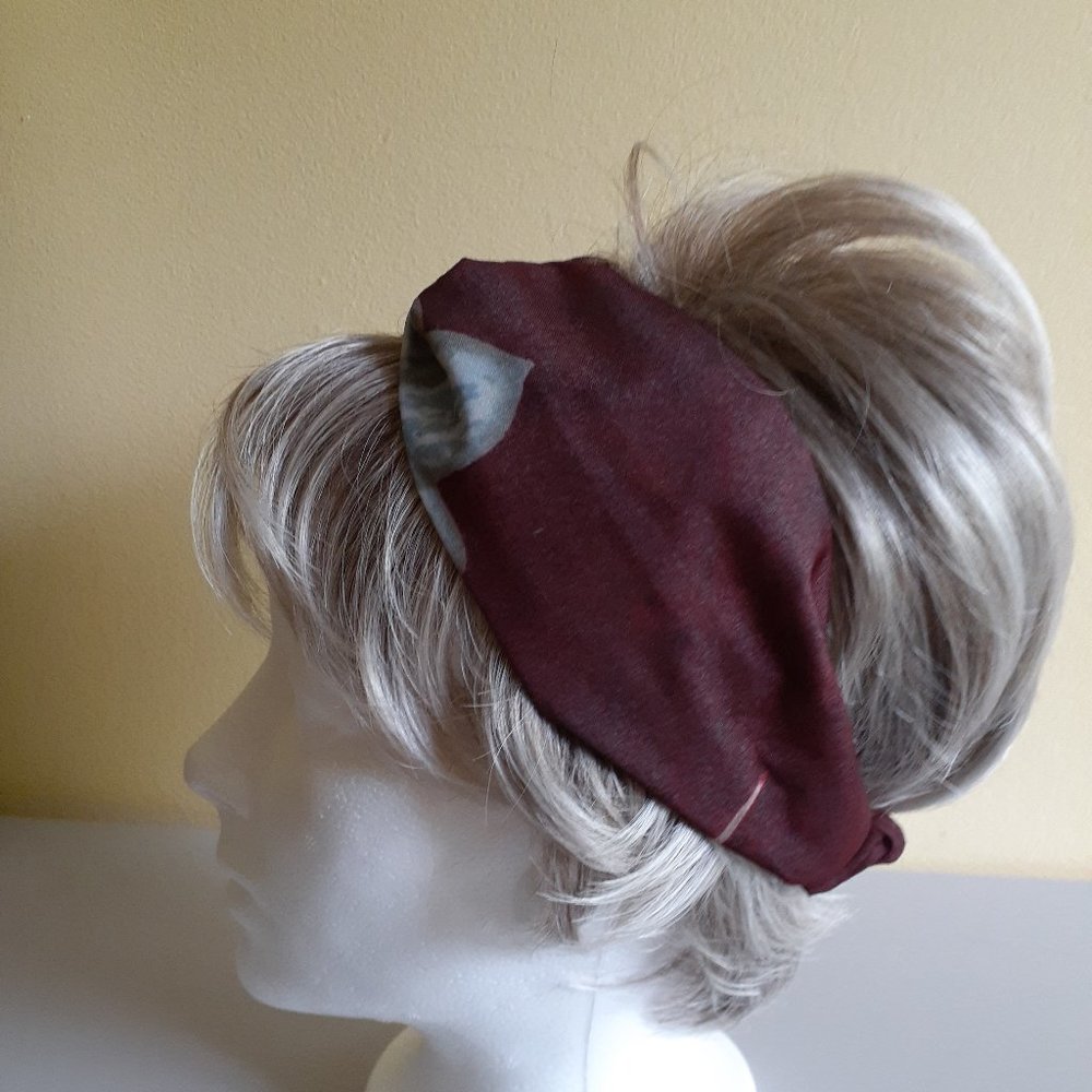 Brown Chiffon Headband Turban Style